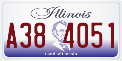 IL license plate A384051