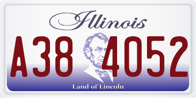 IL license plate A384052