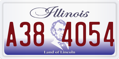 IL license plate A384054