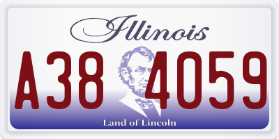 IL license plate A384059