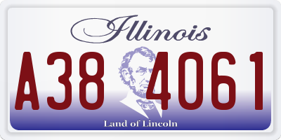IL license plate A384061
