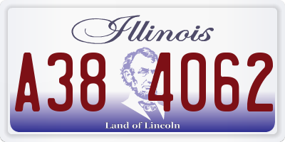 IL license plate A384062