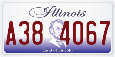 IL license plate A384067
