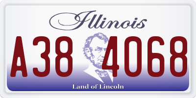 IL license plate A384068