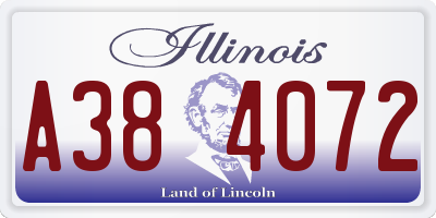 IL license plate A384072