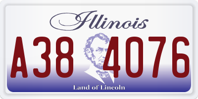 IL license plate A384076