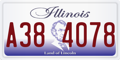 IL license plate A384078