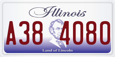 IL license plate A384080