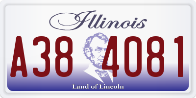 IL license plate A384081