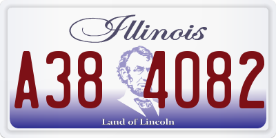IL license plate A384082