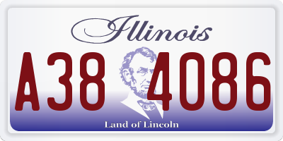 IL license plate A384086