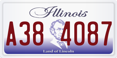 IL license plate A384087