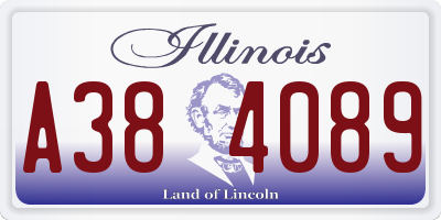 IL license plate A384089