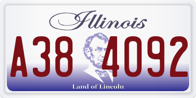 IL license plate A384092