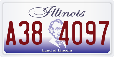 IL license plate A384097