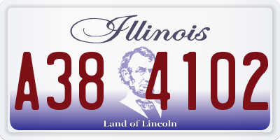 IL license plate A384102