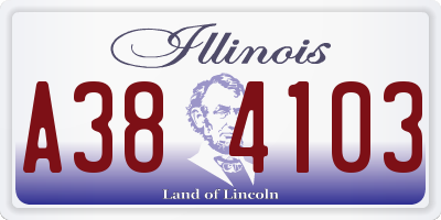 IL license plate A384103