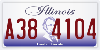 IL license plate A384104