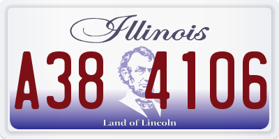 IL license plate A384106