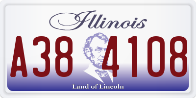 IL license plate A384108