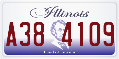 IL license plate A384109