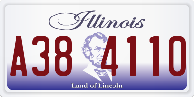 IL license plate A384110