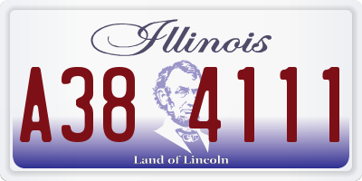 IL license plate A384111