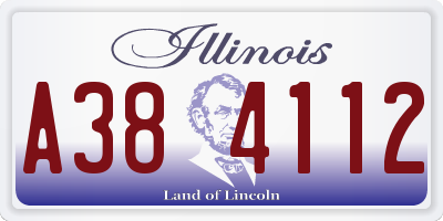IL license plate A384112