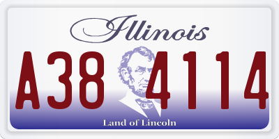 IL license plate A384114