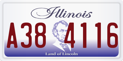 IL license plate A384116