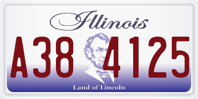 IL license plate A384125