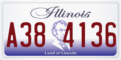 IL license plate A384136
