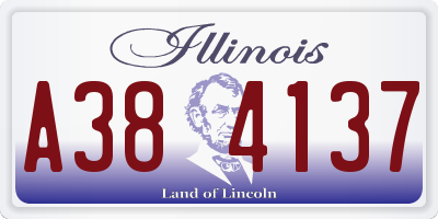 IL license plate A384137