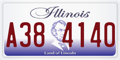 IL license plate A384140