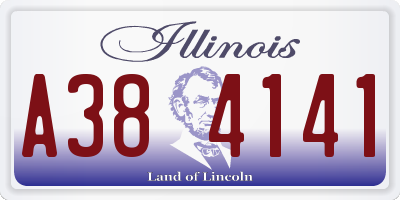 IL license plate A384141