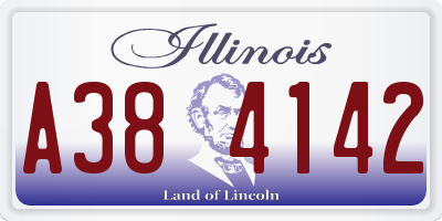 IL license plate A384142