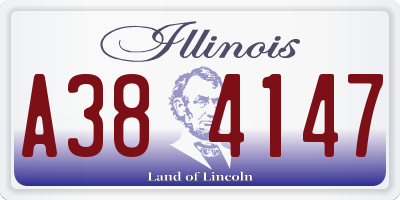 IL license plate A384147