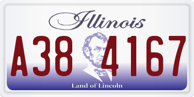 IL license plate A384167