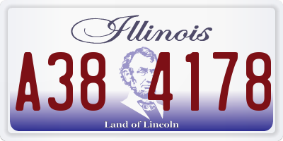 IL license plate A384178