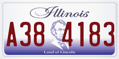 IL license plate A384183