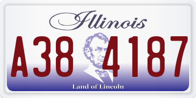IL license plate A384187