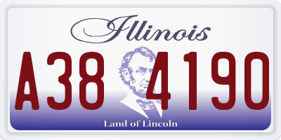 IL license plate A384190