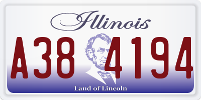 IL license plate A384194