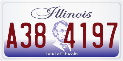 IL license plate A384197