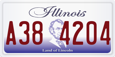 IL license plate A384204