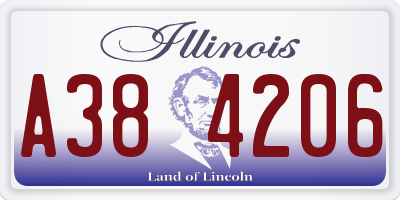 IL license plate A384206