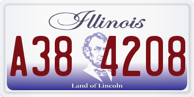 IL license plate A384208