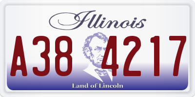 IL license plate A384217