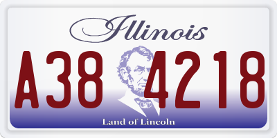 IL license plate A384218