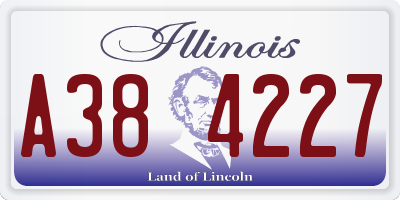 IL license plate A384227